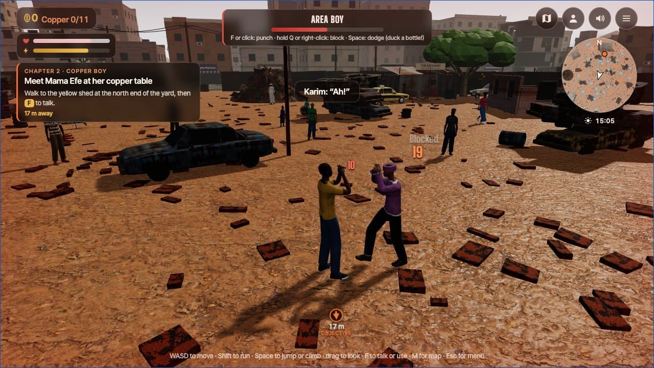 Fist fights gameplay, still frame