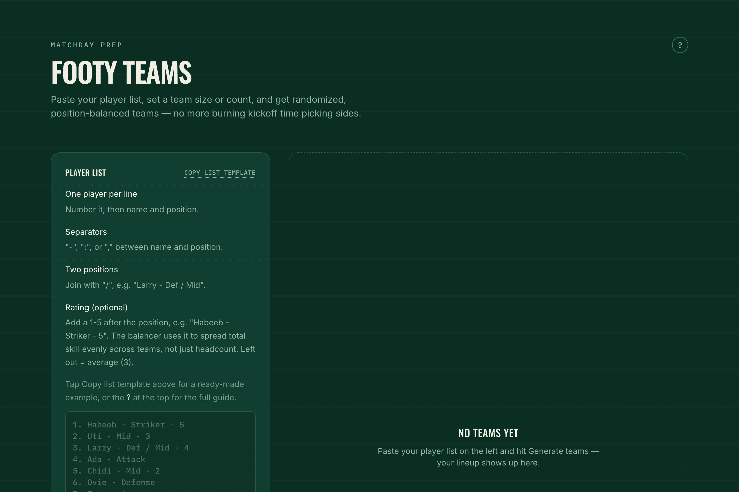 Footy Teams screenshot 1