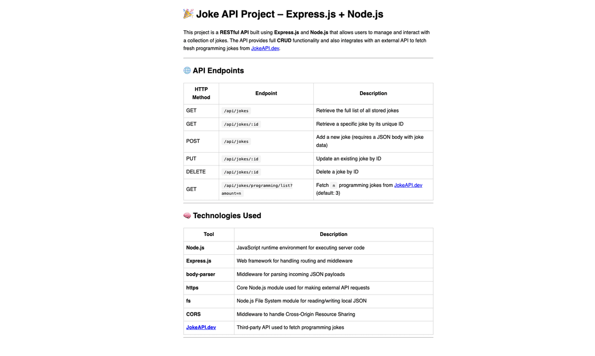 Joke API screenshot 1
